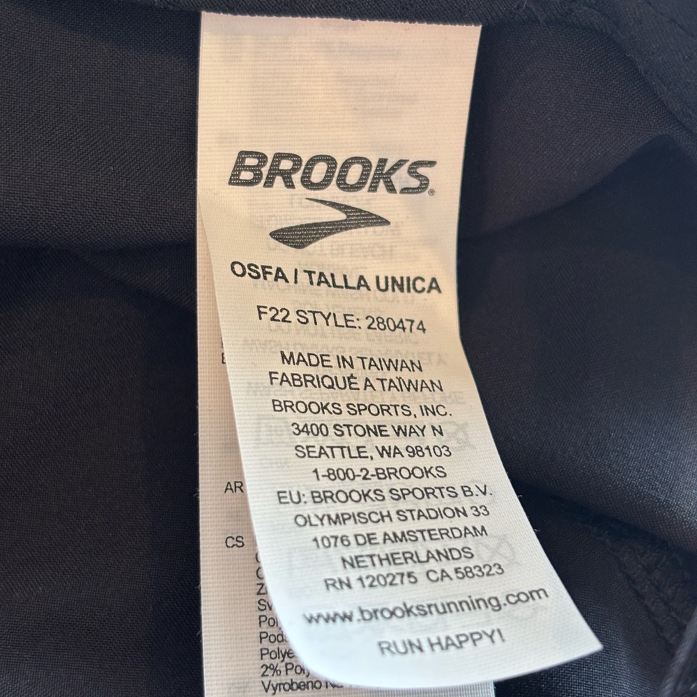 NWT Brooks Black Running Visor with Logo Tag - Picture 3 of 4
